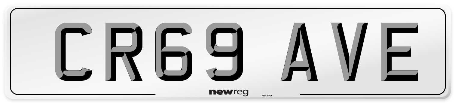 CR69 AVE Number Plate from New Reg